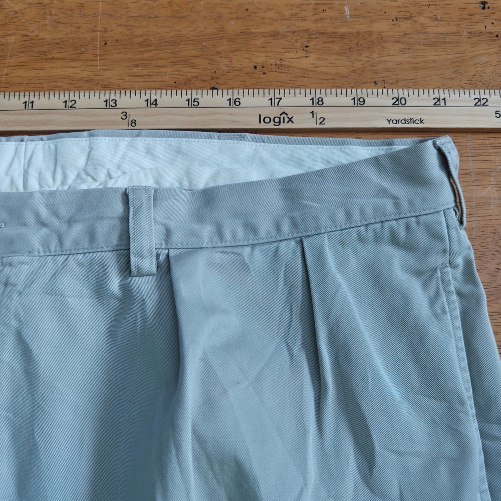 Polo Ralph Lauren Ethan Pant Mens 42x32 Khaki Tan Pleated Cotton Chino Trousers - Picture 4 of 8